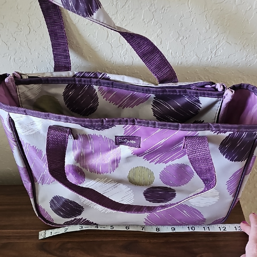 Thirty-One Purple and White Casual Tote Bag